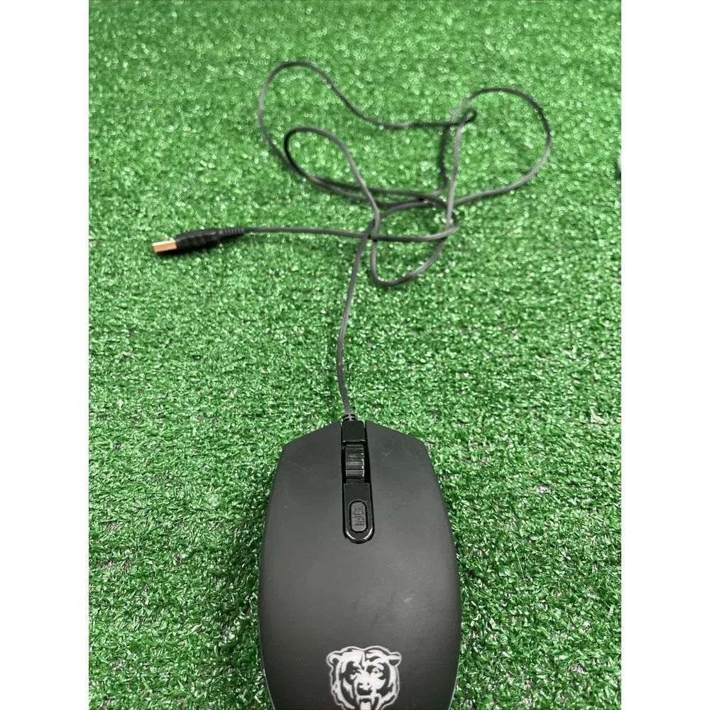 NFL Chicago Bears 3D Optical Mouse & Soft Cloth RGB Mouse Pad‎ Lighted Tested